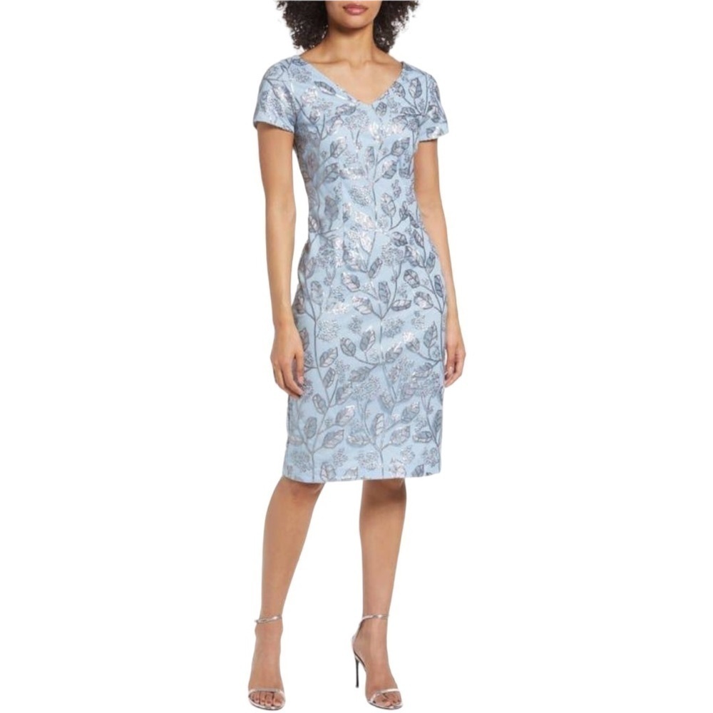 Nwt Js Collection Shay Sequin Cocktail Light Blue Size 2